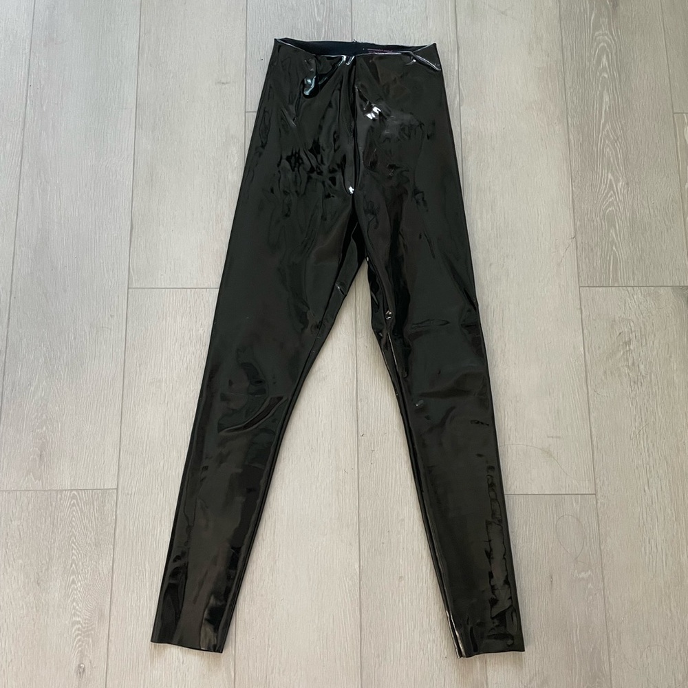 Commando Perfect Control Patent Leather Black Leggings Sz Small
